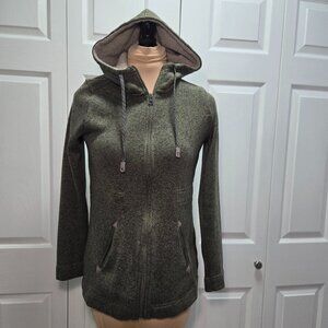 Green Zip Up Fleece Lined Hoodie Eddie Bauer Small